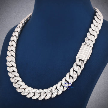 Baguette and round cut celebrity inspired miami cuban diamond chain Gurukrupa-Gems