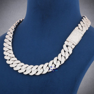 Baguette and round cut celebrity inspired miami cuban diamond chain (Copy) Gurukrupa-Gems