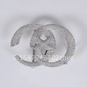 Belt buckle fully iced vvs clarity diamonds - Gurukrupa-Gems