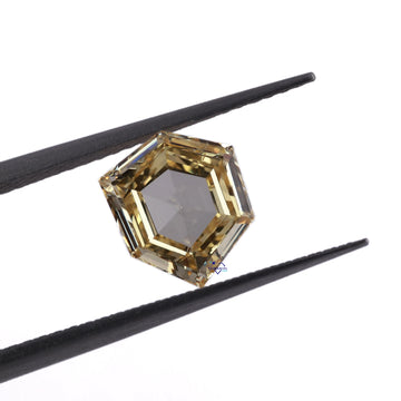 Best selling 1.35 CT Lab grown loose diamond brilliantly crafted in yellow colour Heptagonal shape-Gurukrupa-Gems
