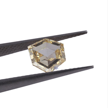 Best selling 1.35 CT Lab grown loose diamond brilliantly crafted in yellow colour Heptagonal shape-Gurukrupa-Gems