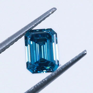 Best selling Emerald cut Aqua Blue loose diamond for unique jewlery piece with VVS clarity-Gurukrupa-Gems