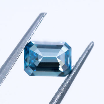 Best selling Emerald cut Aqua Blue loose diamond for unique jewlery piece with VVS clarity-Gurukrupa-Gems