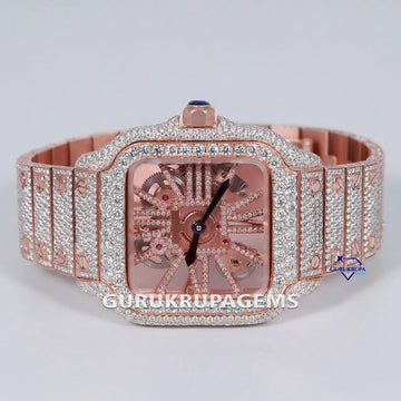 Best selling hip hop moissanite diamond watch made with roman numerals crafted with vvs clarity diamonds Gurukrupa-Gems