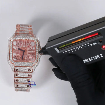 Best selling hip hop moissanite diamond watch made with roman numerals crafted with vvs clarity diamonds Gurukrupa-Gems