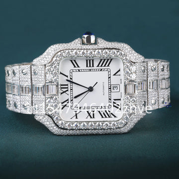 Best selling moissanite fully iced out diamond watch with vvs clarity crafted meticulously for men-Gurukrupa-Gems