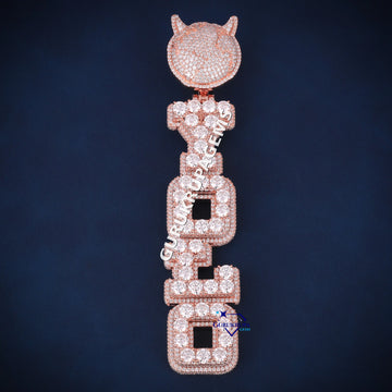 Big diamond custom letter hip hop diamond pendant Gurukrupa-Gems