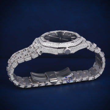 Black color dial fully iced out diamond watch Gurukrupa-Gems