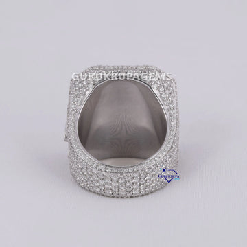 Bling ring for men with vvs clarity diamonds in 14 kt gold lab grown diamonds Gurukrupa-Gems
