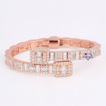 Branded jewelry designs for men women gifting bracelet accessory with baguette round cut diamonds Gurukrupa-Gems