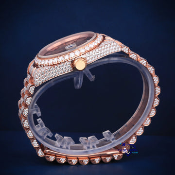 Brown face hiphop diamond watch VVS clarity for men women Gurukrupa-Gems