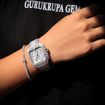 Buss Down Watch and Tennis Bracelet Combo Deals Gurukrupa-Gems