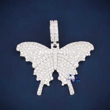 Butterfly pendant style hip hop cute vvs diamond charm - Gurukrupa-Gems