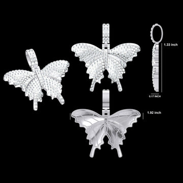 Butterfly pendant style hip hop cute vvs diamond charm - Gurukrupa-Gems