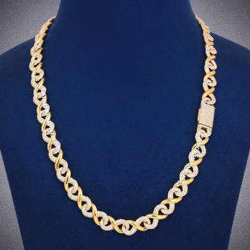 Buy Classic 4.2mm 14K Yellow Gold Tennis Diamond Chain Necklace for Unisex (Copy) Gurukrupa-Gems