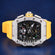 Buy Luxury Mens World Most Expensive Richest Watch with Black Skeleton Dial Fully Iced Out Diamond Bezel Black Rubber Belt New Ice Watches for Mens Womens Gurukrupa-Gems