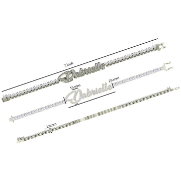 Buy Two Tone Rose Gold & Silver Pear Shape Diamond Tennis Bracelet in Iced Out Diamonds Bracelets Mens Womens (Copy) Gurukrupa-Gems