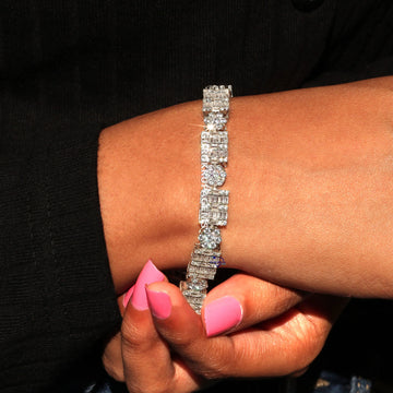 Chic 14kt lab grown diamond HipHop bracelet for men and women IGI Certified with VVS clarity Gurukrupa-Gems