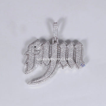 Classy 14 kt white gold hiphop alphabetic diamond pendant with vvs clarity diamonds Gurukrupa-Gems
