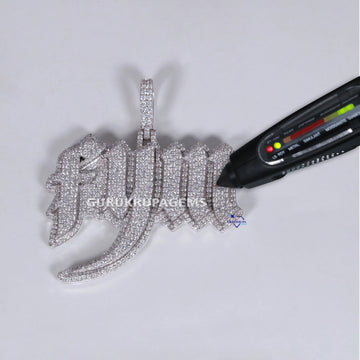 Classy 14 kt white gold hiphop alphabetic diamond pendant with vvs clarity diamonds Gurukrupa-Gems