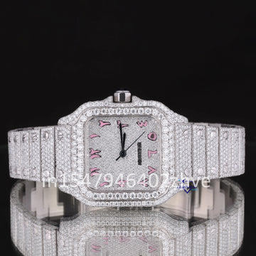 Classy branded custom mechanical dials fully white hip hop diamond watch-Gurukrupa-Gems