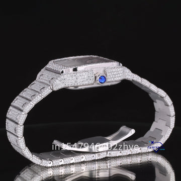 Classy branded custom mechanical dials fully white hip hop diamond watch-Gurukrupa-Gems