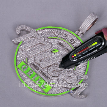 Classy neon color diamond pendant for unisex made with lab grown diamonds in 14 kt white gold-Gurukrupa-Gems