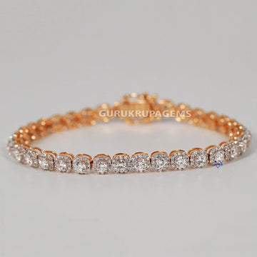Classy womens collection in 14kt gold lab created diamond bracelet with enhanced VVS clarity Gurukrupa-Gems
