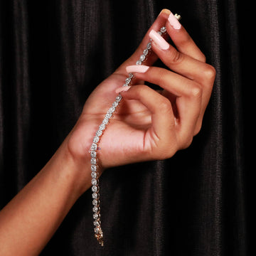 Classy womens collection in 14kt gold lab created diamond bracelet with enhanced VVS clarity Gurukrupa-Gems