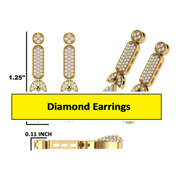 Classy womens wedding wear hip hop diamond vvs earrings Gurukrupa-Gems