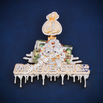 Colour enamel customized hip hop diamond pendant Gurukrupa-Gems