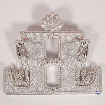 Craft a 14kt white gold pendant with enhanced VVS clarity lab-grown diamonds for timeless elegance and personalized sophistication-Gurukrupa-Gems