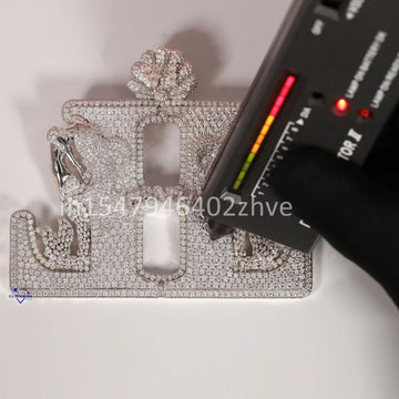 Craft a 14kt white gold pendant with enhanced VVS clarity lab-grown diamonds for timeless elegance and personalized sophistication-Gurukrupa-Gems