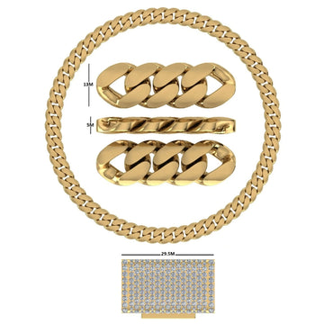 12mm Iced Out Miami Cuban Link Silver Diamond Chain Necklace for Men Women Gurukrupa-Gems