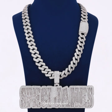 Custom Chain for Men Letter Necklace Iced Out Pendant Custom Name Personalized Name Plate Necklaces One of The Biggest Pieces in Rapper Gurukrupa-Gems