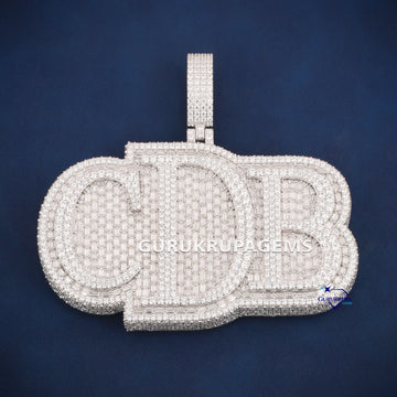 Custom Design Diamond Pendant In White Gold - Gurukrupa-Gems