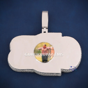 Custom Design Diamond Pendant In White Gold - Gurukrupa-Gems
