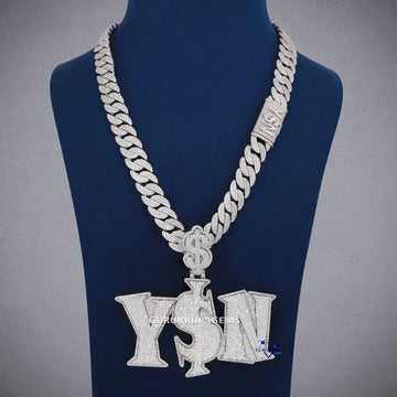 Custom Design VVS Clartiy Round Cut Lab Grown Diamond Chain With Pendant Gurukrupa-Gems