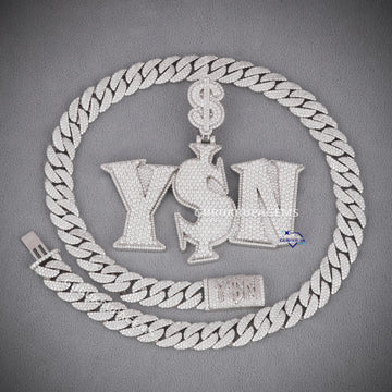Custom Design VVS Clartiy Round Cut Lab Grown Diamond Chain With Pendant Gurukrupa-Gems