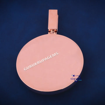 Custom Ethereum Diamond Pendant Iced Out Round Crypto Necklace for Men in Rose Gold Gurukrupa-Gems