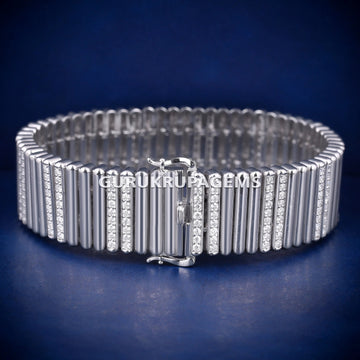 Custom Iced Out Round 6.6 CT Colorful Diamond Multi Marquise Cut Clover Bracelet Gurukrupa-Gems