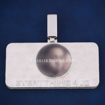 Custom Letter Bulky Full White Diamond VVS Pass Tester Silver Money Bag Pendant Gurukrupa-Gems