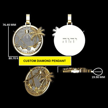 Custom Letter Pendant Fully Iced with Premium Diamonds with Prayer Design for Hip Hop Jewelry Style Gurukrupa-Gems