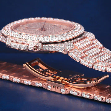 Custom Luxury Mens Watches Fully Iced Out Silver Baguette Dial VVS Clarity Trendy Watches (Copy) Gurukrupa-Gems