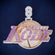 Custom MAD Name Letter Pendant Personalized Designed with Full Iced Out Two Tone Red Diamonds and White Diamonds Iced Out Look Gurukrupa-Gems
