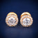 Custom Made 14K Yellow Gold Diamond Cluster Stud Earrings for Luxury Style Gurukrupa-Gems
