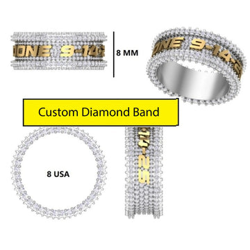 Custom made hip hop diamond wedding engagement band rings Gurukrupa-Gems
