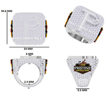 Custom Mens 925 Silver Letter Iced Out Lab Grown Diamond Hip Hop Big Engagement Rings Expensive (Copy) Gurukrupa-Gems