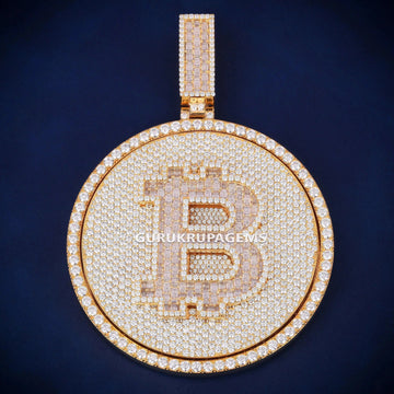 Hip hop custom bitcoin diamond vvs clarity pendant necklace Gurukrupa-Gems