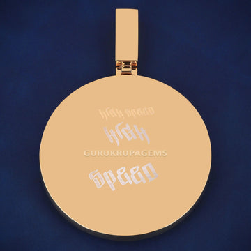 Custom Iced Out PA Initial Letter Pendant in Two Tone Rose Gold with Full Emerald Baguette & Round Diamonds for Unisex (Copy) Gurukrupa-Gems